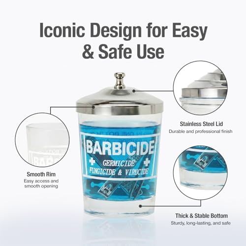 BARBICIDE Disinfectant Jar and Concentrate Starter Kit (4 Oz Jar + 16 Fl Oz)– Professional Salon, Spa & Barber Tool Sanitizing Kit - Image 4