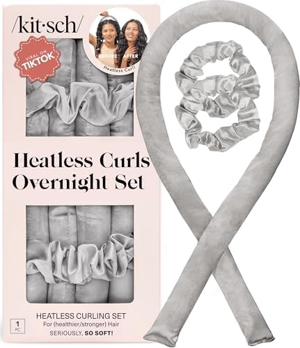 Kitsch Satin Heatless Curls Overnight Set - Silver by Kitsch