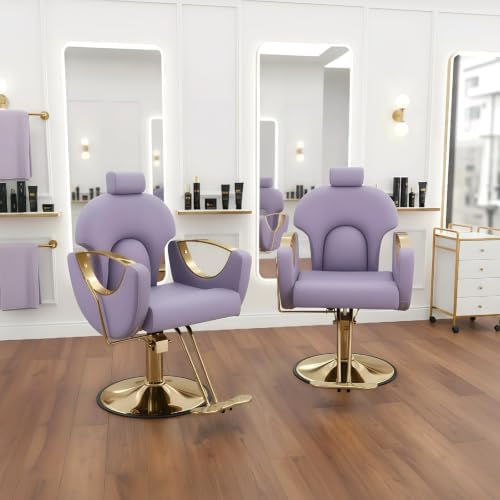 Salon Chair for Hair Stylist, Reclining Barber Chair with Hydraulic Pump - Image 2