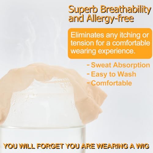 BEEOS Nude SKINLIKE HD Wig Cap, 24 Pieces Invisible and Sheer Breathable Ultra-thin Stretchy Stocking Caps for Lace Front Wigs, Bald Cap for Women - Image 5