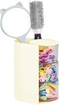 Hair Accessories Organizer With Hair Brush Holder, Off White,3-Layer by Luscinia