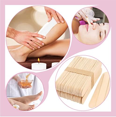 Mibly 4 Style 400 Pcs Assorted Wooden Wax Sticks for Body Legs Face and Small Medium Large Sizes Eyebrow Waxing Applicator Spatulas for (400 Piece Set) - Image 3