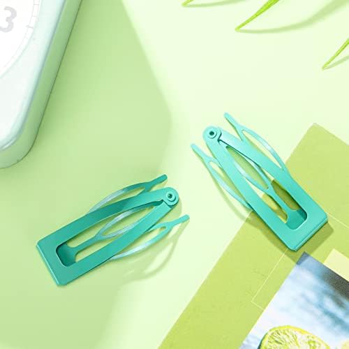 Chinco Light Blue 24 Pcs Double Grip Hair Metal Snap Clips,2 Inch - Image 6