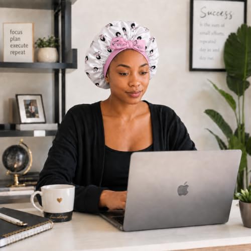 Venide's Reversible Satin Bonnet for Women - Adjustable Tie Strap Sleep Cap for Curly & Natural Hair - Image 5