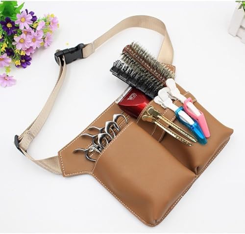 Scissor Bag,Barber PU Leather Waist Pouch,Professional Hairdressing Tools Storage Holster with Waist Belt,Hairstylist Waist Belt,Professional Hairdressing Tools Storage Holster - Image 4