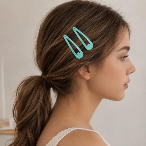 Light Green Hair Clips, 2 Inch Metal Snap Clips 40 Pack - Image 4