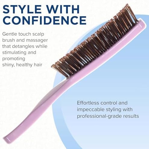Giorgio Gentle Pink Hair Brush Set – Gift for Women, 2 Detangler Brushes (6.25" & 7.75"), Scalp Massager, Travel Hair Brush, Sensitive Scalp, All Hair Types - Image 5