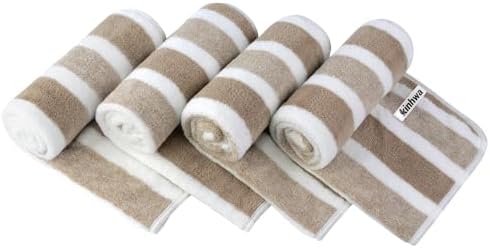 KinHwa Microfiber Hand Towels for Bathroom Soft and Absorbent Face Towels Brown Bathroom Hand Towels for SPA Hair Bath 16inchx30inch 2 Pack - Image 2