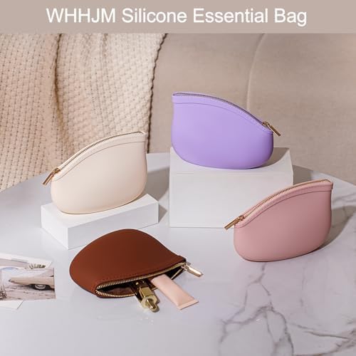 Small Silicone Makeup Bag Premium Purse Bag Multifunctional Essential Bag Zipper Pouch Water and Heat Resistant (Blue) - Image 6