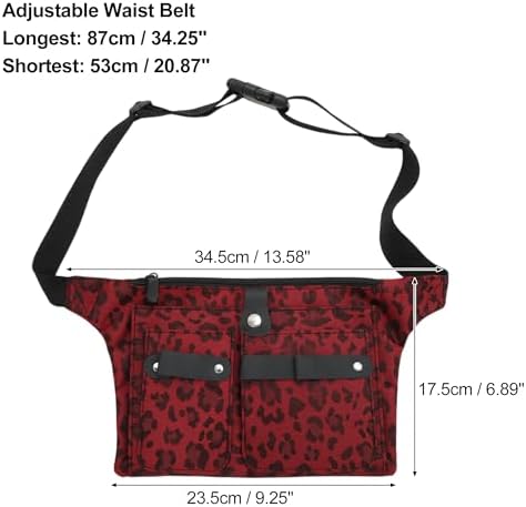 VOCOSTE Hairdresser Scissor Bag, Barber Canvas Waist Pouch, Leopard Red - Image 3