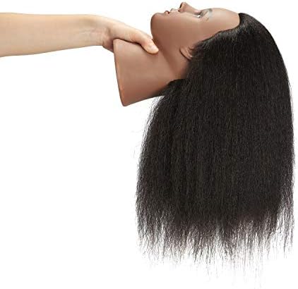 14"-16"100% Real Hair Mannequin Head Training Head Manikin Cosmetology Doll - Image 4