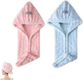 Ultra Absorbent Fast-Drying Hair Turban, Thickened Coral Fleece (Pink+Blue) by Unknown