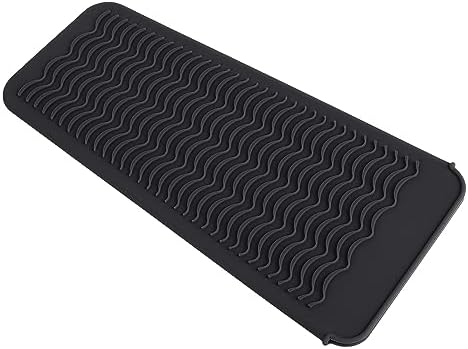 Heat Resistant Silicone Pouch for Curling Iron, Flat Ironware, Shaving Tools, Storage Bag for Hair Styling Tools, Curling Iron Holder with Anti skidding Surface, Travel Bag (Black) - Image 2