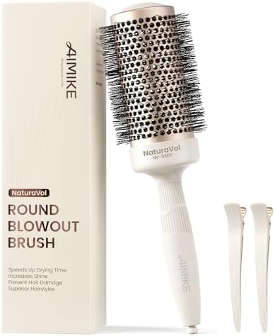 AIMIKE NaturaVol Round Brush for Blow Out, 2.1" Large Brush for Long Hair by AIMIKE