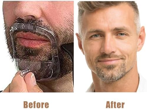 Beard Shaper Goatee Mustache Grooming Tool Face Hair Styling Template for Man - Transparent - 5 PCS/Set (Transparent) - Image 3