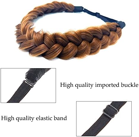 Synthetic Hair Braided Headband Classic Wide Strands Wedding Disorderly Fluffy Braids Wig Band Women Beauty Accessory - Image 6