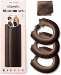 Classic Heatless Curls Overnight Rods - Upgraded Directional Grip Velvet Heatless Hair Curler to Sleep in No Heat Heatless Curling Flexi Rods Foam Hair Rollers for Blowout Look Medium & Long Hair by RIFFIN