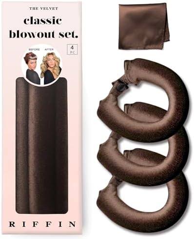 Classic Heatless Curls Overnight Rods - Upgraded Directional Grip Velvet Heatless Hair Curler to Sleep in No Heat Heatless Curling Flexi Rods Foam Hair Rollers for Blowout Look Medium & Long Hair by RIFFIN