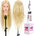 28" Mannequin Head Human Hair 80% Real Hair Mannequin Head for Hairdresser by NeverlandBeautyHealth