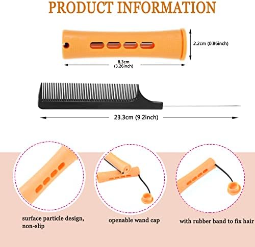 60pcs Perm Rods Set for Natural Hair Cold Wave Rods Hair Rollers for Women's Long Medium short Hair Curler Styling DIY Hairdressing Tools（Orange） - Image 4