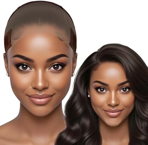 Max Lace Wig Caps For Women Non Slip Lace Front - Breathable Adjustable Wig Grip Cap For Glueless Wigs Securely in Place, Wig Reusable HD Lace Cap with Headband, One Size Fits Most (Brown) by Aeluxlas