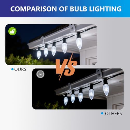 C9 LED Christmas Lights Outdoor Replacement Bulbs Cool White 6500K 50 Pack - Image 6
