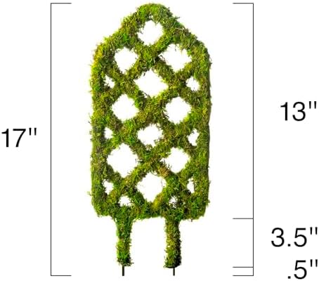 SuperMoss Plant Trellis - Decorative Garden Trellis for Climbing Plants Indoor & Outdoor | Moss-Covered Plant Support for Raised Garden Bed, Patio, Planters, and Garden Decor, Mini 17" X 6.5", Diamond - Image 2