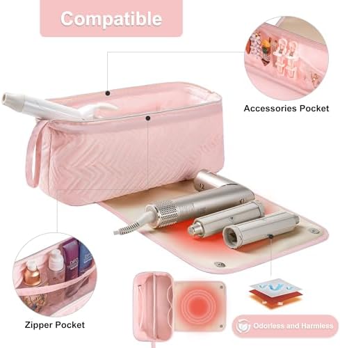 Leuded Hair Tools Travel Bag with Heat Resistant Mat for Shark Airwrap - Image 3