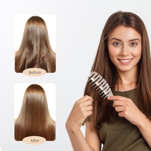 Detangler Hairbrush, Soft Bristle Detangling Brush,Quick Smoothing(Natural) - Image 5