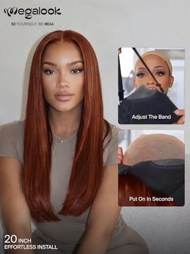 6x5 Reddish Brown Lace Front Wigs Human Hair 20 Inch Straight - Image 4