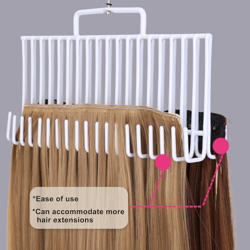 Hair Extension Holder - for Professional Extra Wide Weft Hair Holder Tool Used for Wig Washing, Coloring and Blow-Drying of Weft, Clip-In, Tape-In Hair Extensions (White, Large 1pcs) - Image 3