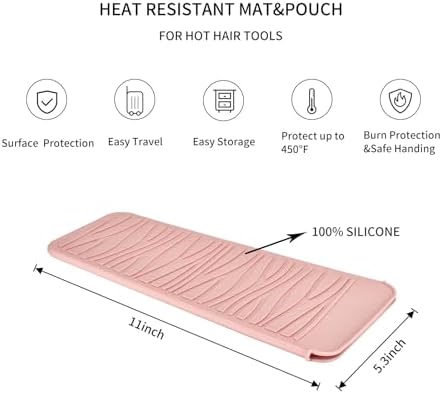 Silicone Heat Resistant Travel Mat Pouch for Hair Straightener, Crimping Iron, Curling Iron, Hair Curling Wand, Flat Iron, Hair Waving Iron (2 Pack, Multicolored) - Image 2
