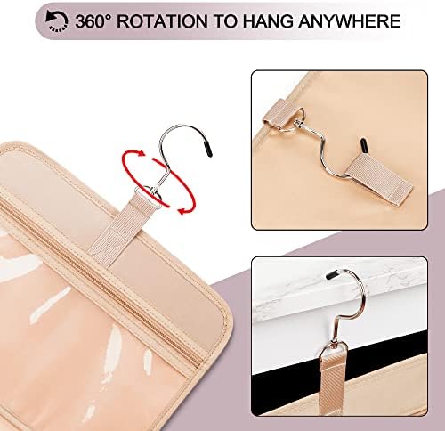 Travel Hanging Toiletry Bag for Women, Extra Large Makeup Bag, Holds Full-Size Shampoo, with Jewelry Organizer Compartment, Waterproof Cosmetic Bag, Toiletries Kit Set with Trolley Belt, Dark Purple - Image 7
