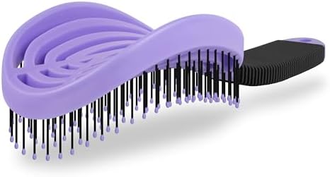 NuWay DoubleC Detangling Hair Brush – The Original Home Scalp-Care Brush – Patented Double Curved Scalp Care Hairbrush for Gentle Detangling, Volume Styling & Wet or Dry Hair (Violet) by NuWay4Hair
