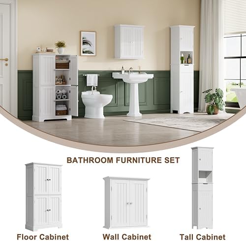 ChooChoo Bathroom Floor Cabinet with Adjustable Shelves - Image 6