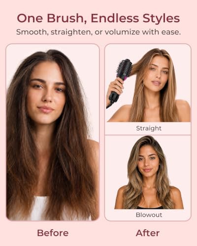 UMEELY Dual Voltage Hair Dryer Brush, Mini Travel Hot Air Blow Dryer Brush - Image 6