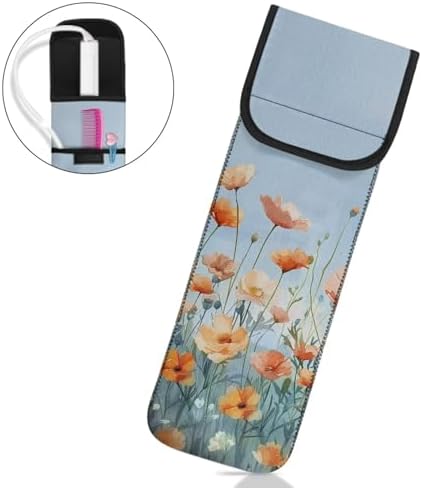 Colorful Floral Curling Iron Covers for Travel Lightweight Flat Iron Travel Case Hair Straightener Curler Storage Bag Travel Hair Accessories Organizer - Image 2