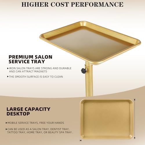 Salon Tray, Gold Salon Rolling Tray, Salon Tray Cart on Wheels - Image 3