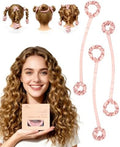 BONNET QUEEN 3 Pack Small Satin Heatless Hair Curler for Medium to Long Thick Hair, Heatless Curls Overnight, Hair Curlers to Sleep In, Damage-Free Small Curls with Built-in Scrunchie, Cream Pink by BonnetQueen