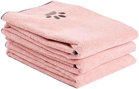 Ritz Premium Embroidered Microfiber Pet Towel (3-Pack), 18" x 28", Highly Absorbent, Fast-Drying, Long-Lasting, Super Soft 80% Polyester and 20% Polyamide Pet Cloth, Blush Pink by RITZ