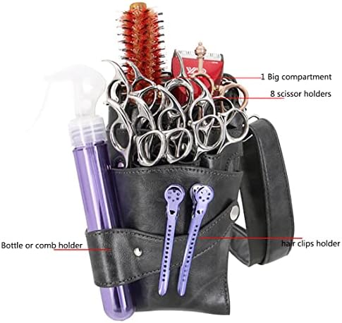 Scissors Bag- Soft Leather Salon Barber Hairdressing Scissor Shears Holster Hair Stylist Tools Bag with Waist Shoulder Belt - Image 2