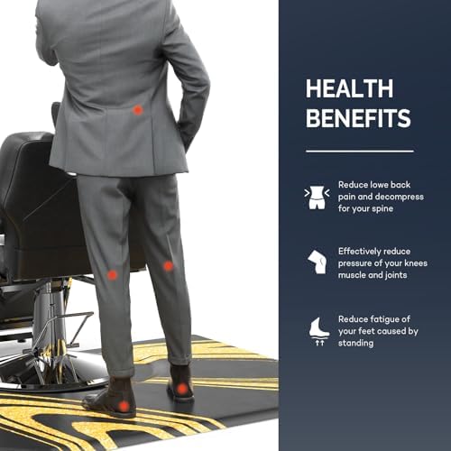 OmySalon Salon Mat for Hair Stylist 4’x5’ Anti Fatigue Barber Floor Mat with Round Base, Salon Chair Mat for Hairdresser Standing, Barbershop Beauty Spa Styling Shampoo Equipment - Image 3