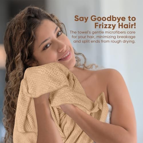 HOMEXCEL 5PK Microfiber Hair Towels, 40x20 in, Fast Drying for Long Hairs - Image 3