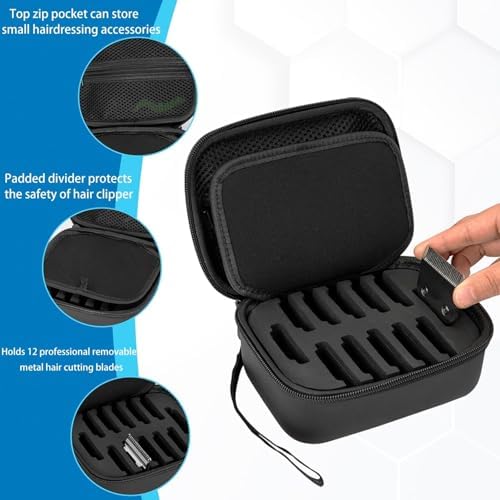 TORIBIO Hair Clipper Blade Storage Case for Barbers and Stylists, Holds 12 Metal Guards for Andis, Oster, Wahl, Babyliss Detachable Clippers - Image 4
