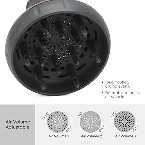 Segbeauty Hair Diffuser for Curly Hair, Upgraded Adjustable Air Flow, Deep Bowl, Professional Salon Frizz-free Fast Dry Diffuser Attachment with 1.57"-1.97" Nozzle, Black - Image 2