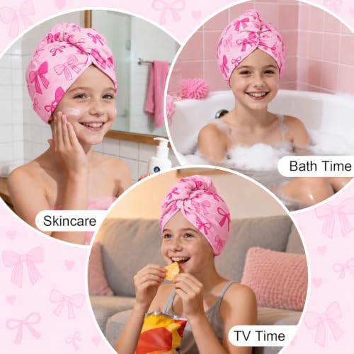 Microfiber Hair Towel Wrap for Kids Girls, Quick Dry Towel, 2 Pack - Image 7