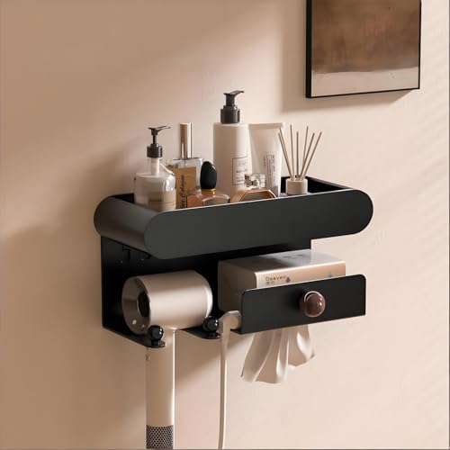 Universal Hair Dryer Holder, Hair Tool Organizer with Shelf for Bathroom, Hair Accessories Organizer for Blow Dryer, Curling Iron, Straightener by Unknown