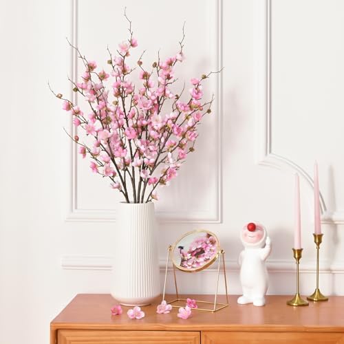 36'' Cherry Blossom Decor, 4 Pcs Long Stem Artificial Flowers for Tall Vase - Image 6