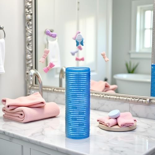 Blue Self Grip Hair Rollers, Heatless Hair Roller Sets with Clips for Long Medium Short Thick Fine Thin Hair Volume Hair Rollers - Image 2