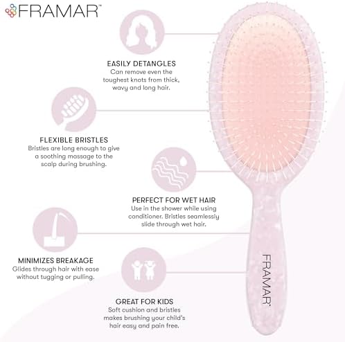 FRAMAR Iridescent Wet Hair Brush Detangler, Detangle Brush For Curly Hair - Image 2
